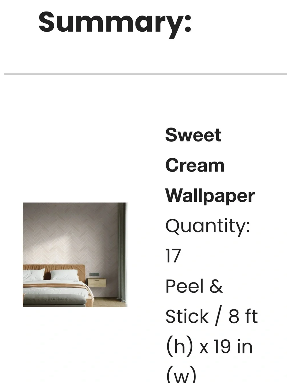 Brand new still in box - Wall Blush “sweet Cream” Peel & Stick Wallpaper.